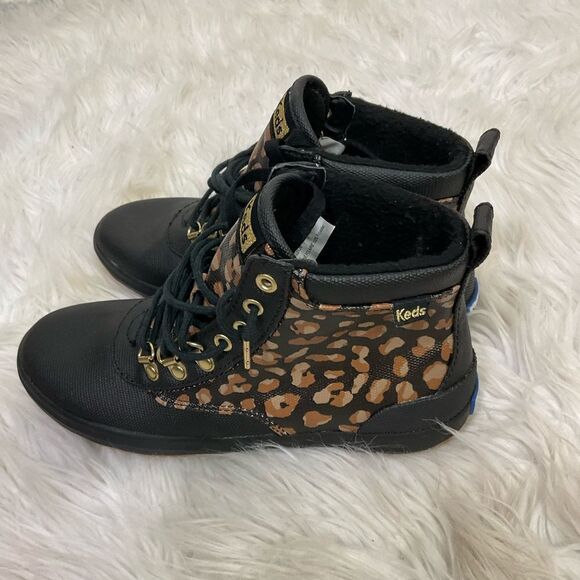 NEW Keds leopard print Scout II water resistant canvas rain lace up boots 6 - Picture 7 of 13